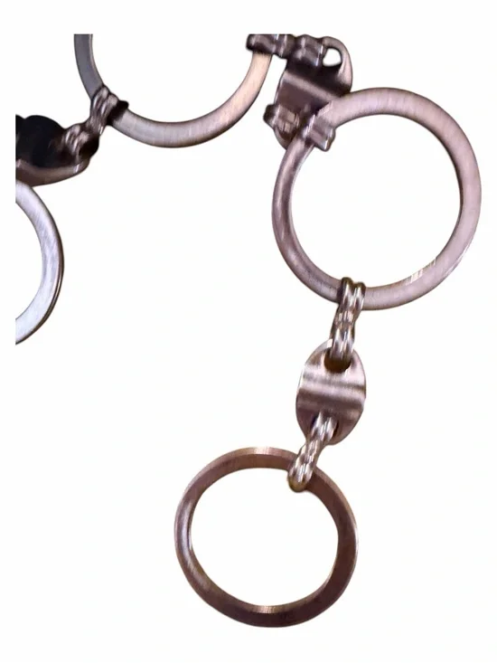 Vintage Silver Oval Chain Link Floral Concho Belt Size M/L - Picture 6 of 8